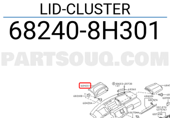 Nissan 682408H301 LID-CLUSTER