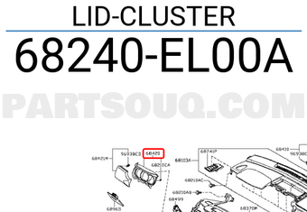 Nissan 68240EL00A LID-CLUSTER