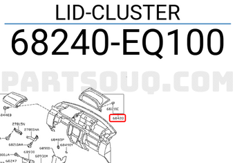 Nissan 68240EQ100 LID-CLUSTER