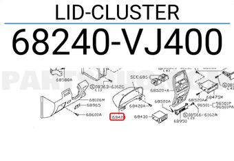 Nissan 68240VJ400 LID-CLUSTER