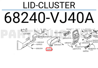 Nissan 68240VJ40A LID-CLUSTER