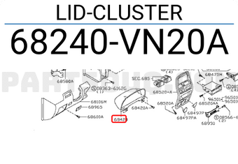 Nissan 68240VN20A LID-CLUSTER