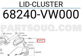 Nissan 68240VW000 LID-CLUSTER