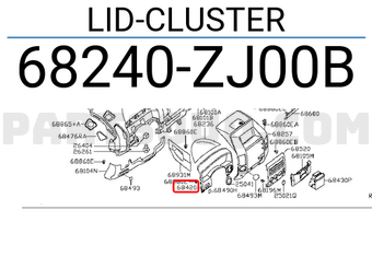 Nissan 68240ZJ00B LID-CLUSTER