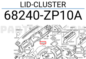 Nissan 68240ZP10A LID-CLUSTER