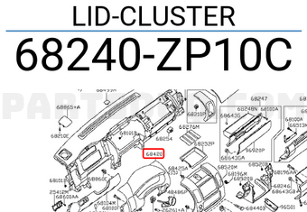 Nissan 68240ZP10C LID-CLUSTER