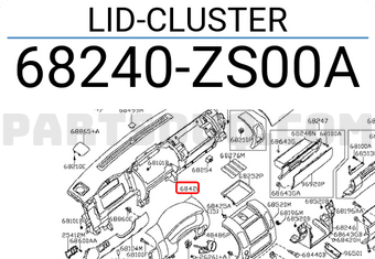 Nissan 68240ZS00A LID-CLUSTER