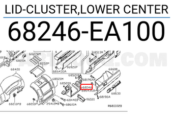 Nissan 68246EA100 LID-CLUSTER,LOWER CENTER