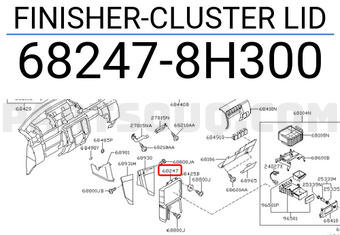 Nissan 682478H300 FINISHER-CLUSTER LID