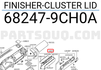 Nissan 682479CH0A FINISHER-CLUSTER LID