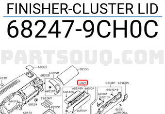 Nissan 682479CH0C FINISHER-CLUSTER LID