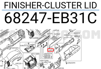 Nissan 68247EB31C FINISHER-CLUSTER LID