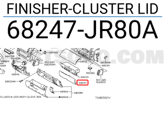 Nissan 68247JR80A FINISHER-CLUSTER LID