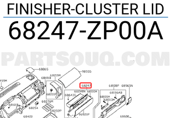 Nissan 68247ZP00A FINISHER-CLUSTER LID