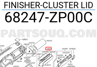 Nissan 68247ZP00C FINISHER-CLUSTER LID