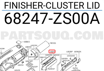 Nissan 68247ZS00A FINISHER-CLUSTER LID