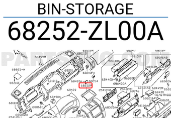Nissan 68252ZL00A BIN-STORAGE