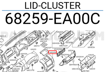 Nissan 68259EA00C LID-CLUSTER