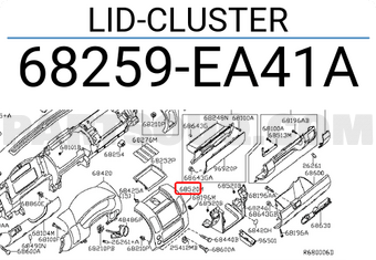 Nissan 68259EA41A LID-CLUSTER