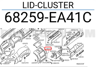 Nissan 68259EA41C LID-CLUSTER