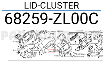Nissan 68259ZL00C LID-CLUSTER