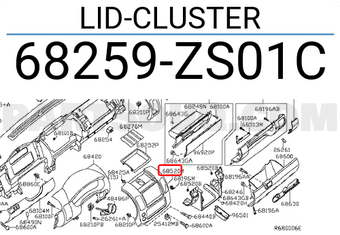 Nissan 68259ZS01C LID-CLUSTER