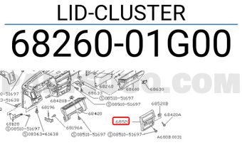 Nissan 6826001G00 LID-CLUSTER