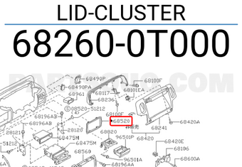 Nissan 682600T000 LID-CLUSTER