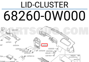 Nissan 682600W000 LID-CLUSTER