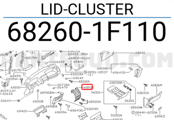 Nissan 682601F110 LID-CLUSTER
