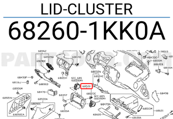 Nissan 682601KK0A LID-CLUSTER