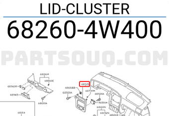 Nissan 682604W400 LID-CLUSTER