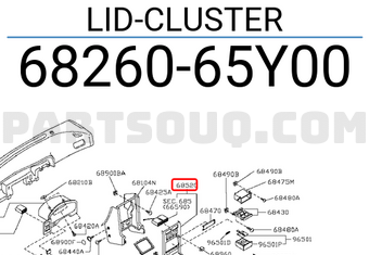 Nissan 6826065Y00 LID-CLUSTER