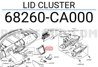Nissan 68260CA000 LID CLUSTER