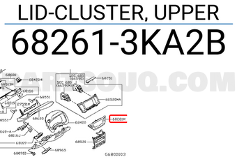 Nissan 682613KA2B LID-CLUSTER, UPPER