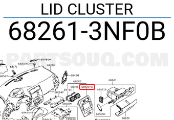 Nissan 682613NF0B LID CLUSTER