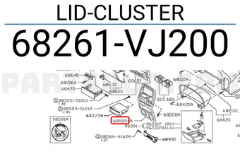 Nissan 68261VJ200 LID-CLUSTER