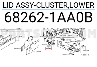 Nissan 682621AA0B LID ASSY-CLUSTER,LOWER