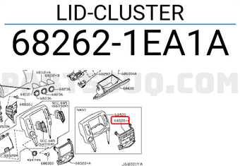 Nissan 682621EA1A LID-CLUSTER