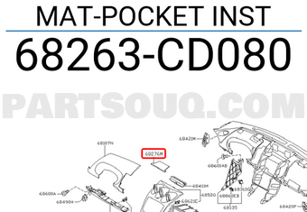 Nissan 68263CD080 MAT-POCKET INST