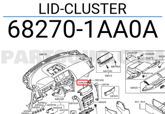 Nissan 682701AA0A LID-CLUSTER