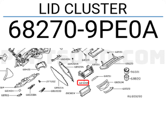 Nissan 682709PE0A LID CLUSTER