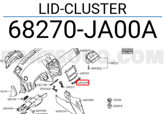Nissan 68270JA00A LID-CLUSTER