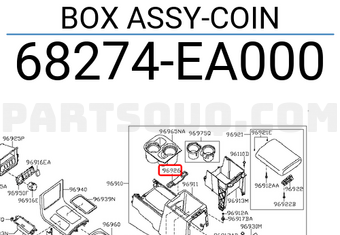 Nissan 68274EA000 BOX ASSY-COIN