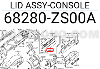 Nissan 68280ZS00A LID ASSY-CONSOLE
