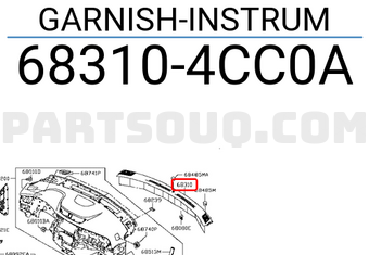Nissan 683104CC0A GARNISH-INSTRUM