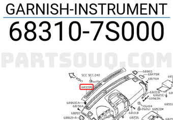 Nissan 683107S000 GARNISH-INSTRUMENT