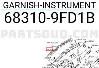 Nissan 683109FD1B GARNISH-INSTRUMENT