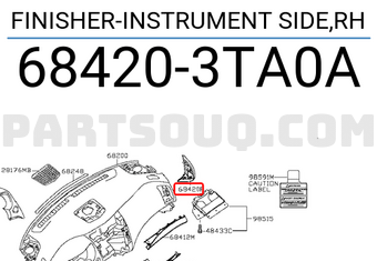 Nissan 684203TA0A FINISHER-INSTRUMENT SIDE,RH