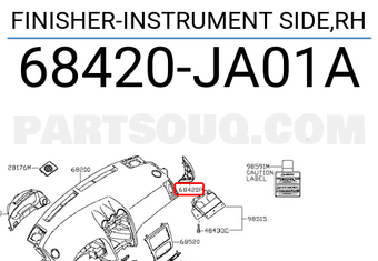Nissan 68420JA01A FINISHER-INSTRUMENT SIDE,RH